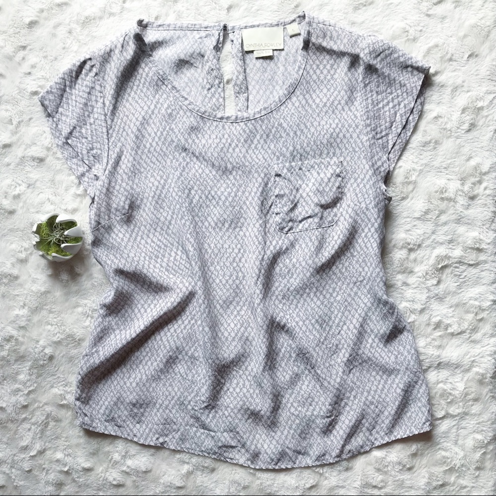{Cynthia Rowley} Silk Pocket Blouse